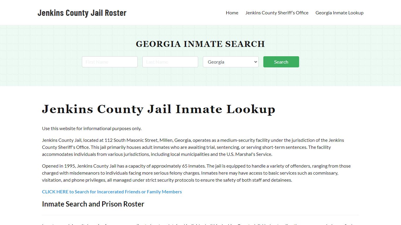 Jenkins County Jail Roster Lookup, GA, Inmate Search