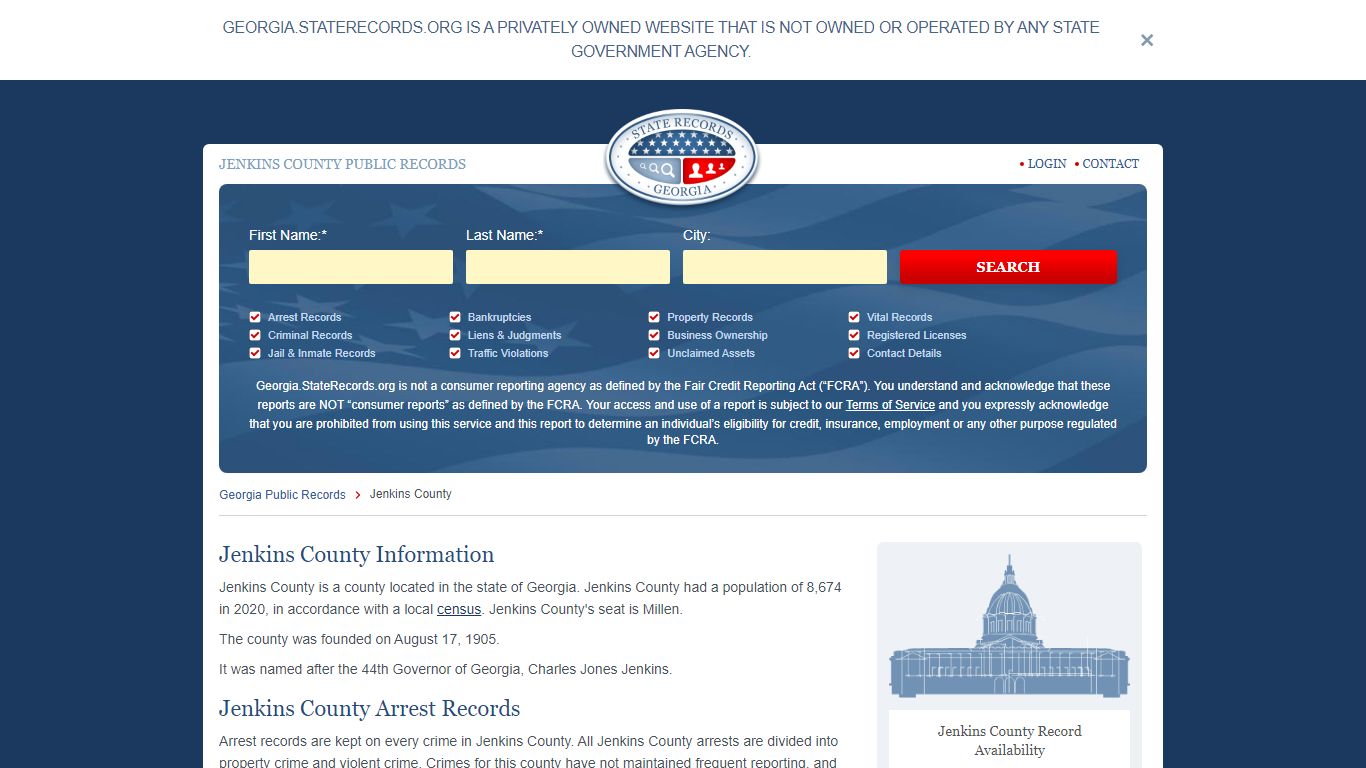 Jenkins County Arrest, Court, and Public Records | StateRecords.org
