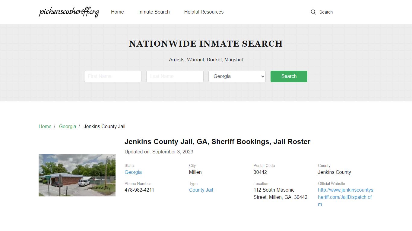 Jenkins County Jail, GA, Sheriff Bookings, Jail Roster